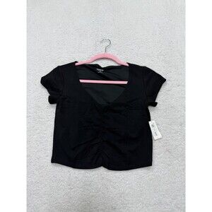 Old Navy Active Top Women Black Studio Smooth Go Dry Workout Gym Small NWT